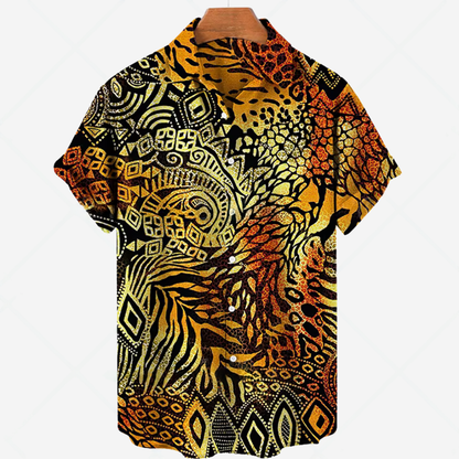 Men's Casual Short Sleeve Printed Shirt