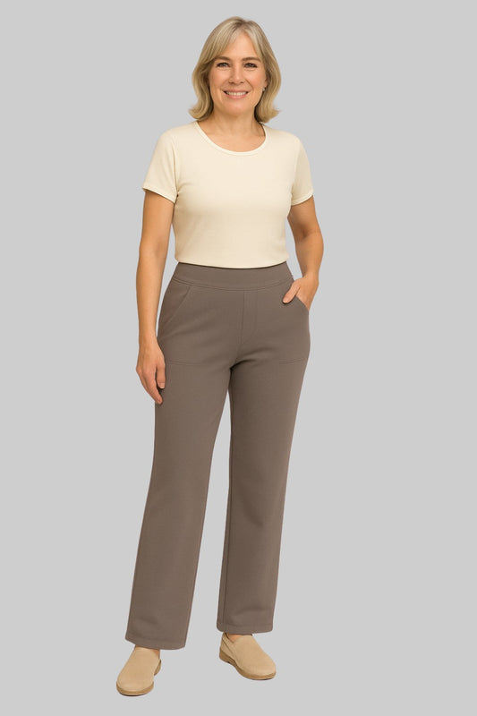 High-Waist Straight-Leg Performance Pants