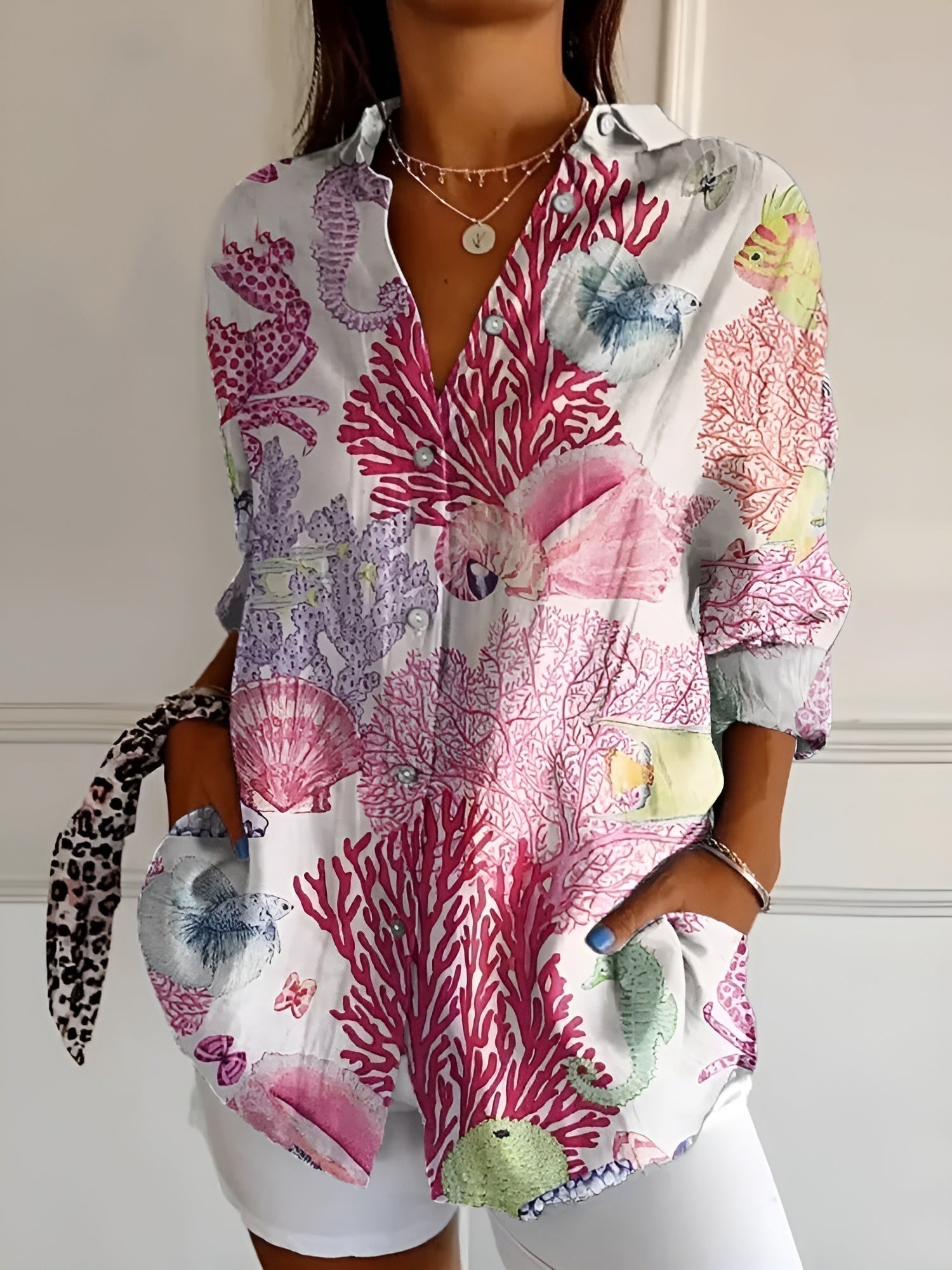 Image of Women's Long Sleeve Button-Down Blouse