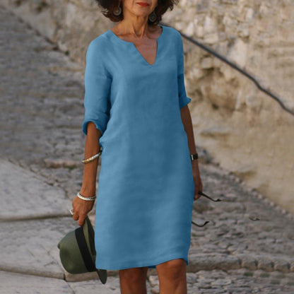 Image of Women's V-Neck Summer Midi Dress