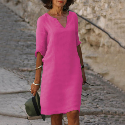 Image of Women's V-Neck Summer Midi Dress