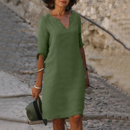 Image of Women's V-Neck Summer Midi Dress