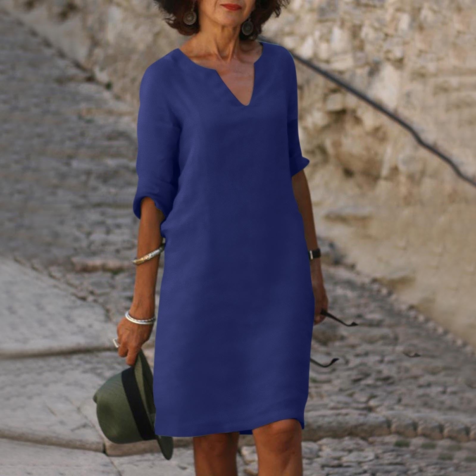 Image of Women's V-Neck Summer Midi Dress