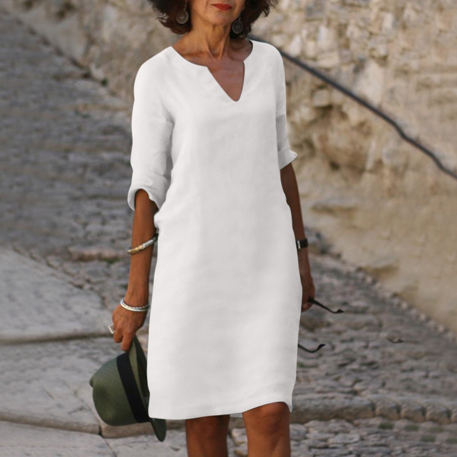 Image of Women's V-Neck Summer Midi Dress