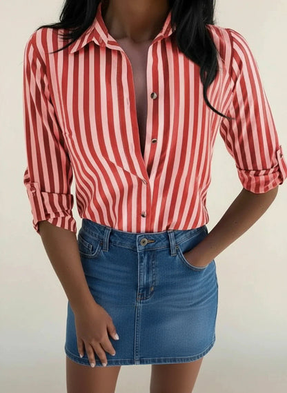 Daisy | Women Summer Vertical Stripe Blouse