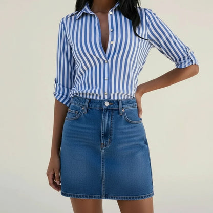 Daisy | Women Summer Vertical Stripe Blouse