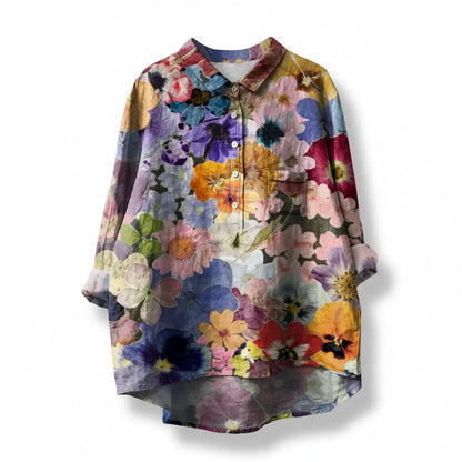 Bella | Women Summer Floral Button Blouse Top