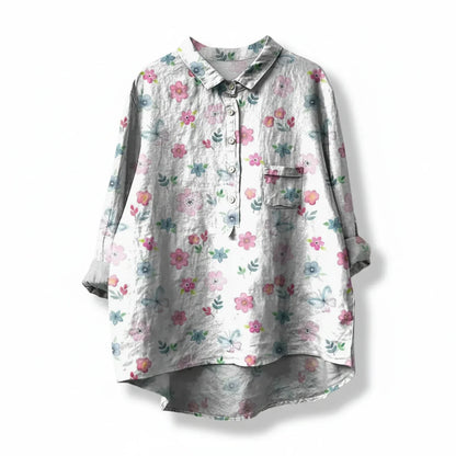 Bella | Women Summer Floral Button Blouse Top
