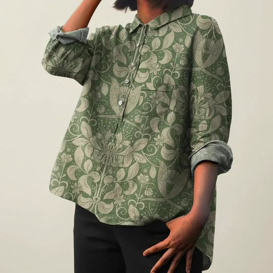 Bella | Women Summer Floral Button Blouse Top
