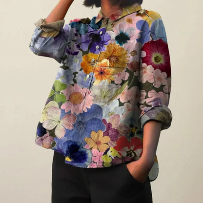 Bella | Women Summer Floral Button Blouse Top