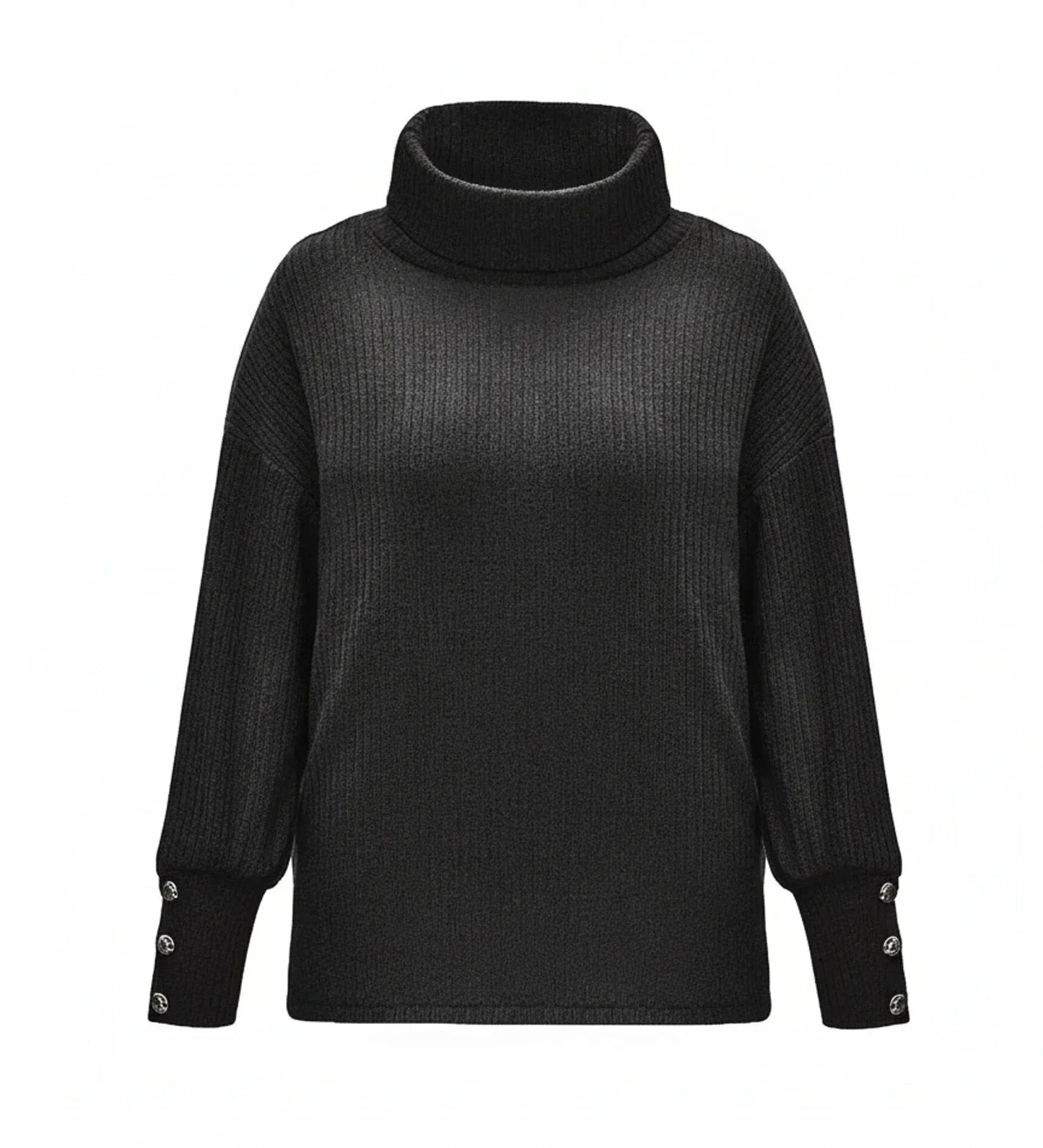 Emma | Women Spring Button Oversized Cowl Neck Sweater