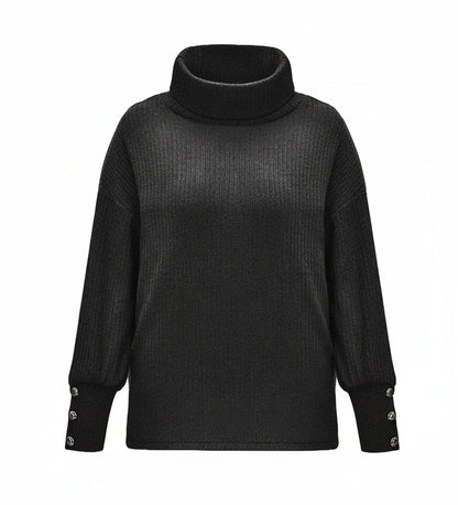 Emma | Women Spring Button Oversized Cowl Neck Sweater