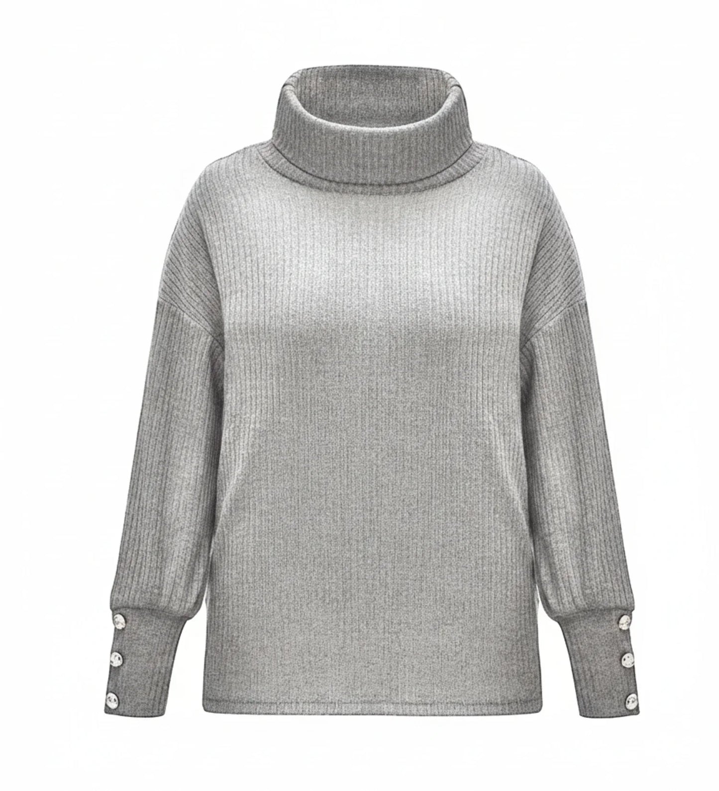 Emma | Women Spring Button Oversized Cowl Neck Sweater