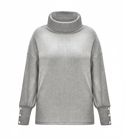 Emma | Women Spring Button Oversized Cowl Neck Sweater