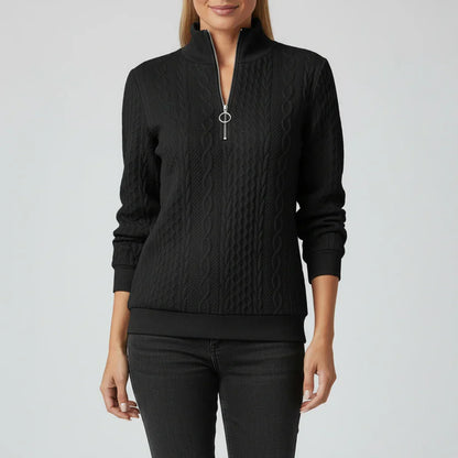 Eleanor | Women Spring Zip Neck Textured Sweater
