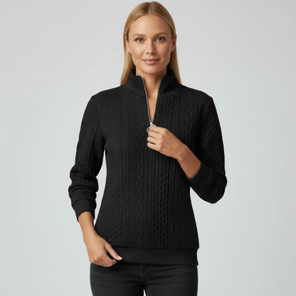 Eleanor | Women Spring Zip Neck Textured Sweater