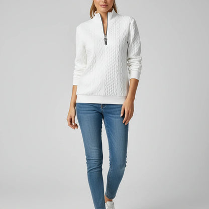 Eleanor | Women Spring Zip Neck Textured Sweater