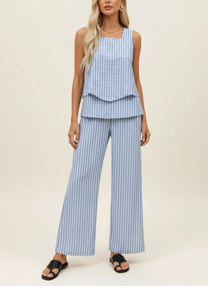 Amelia | Summer Sleeveless Wide Leg Pant Set