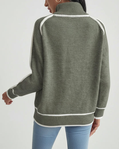 Lauren | Women's Spring Trim Turtleneck Knit Sweater