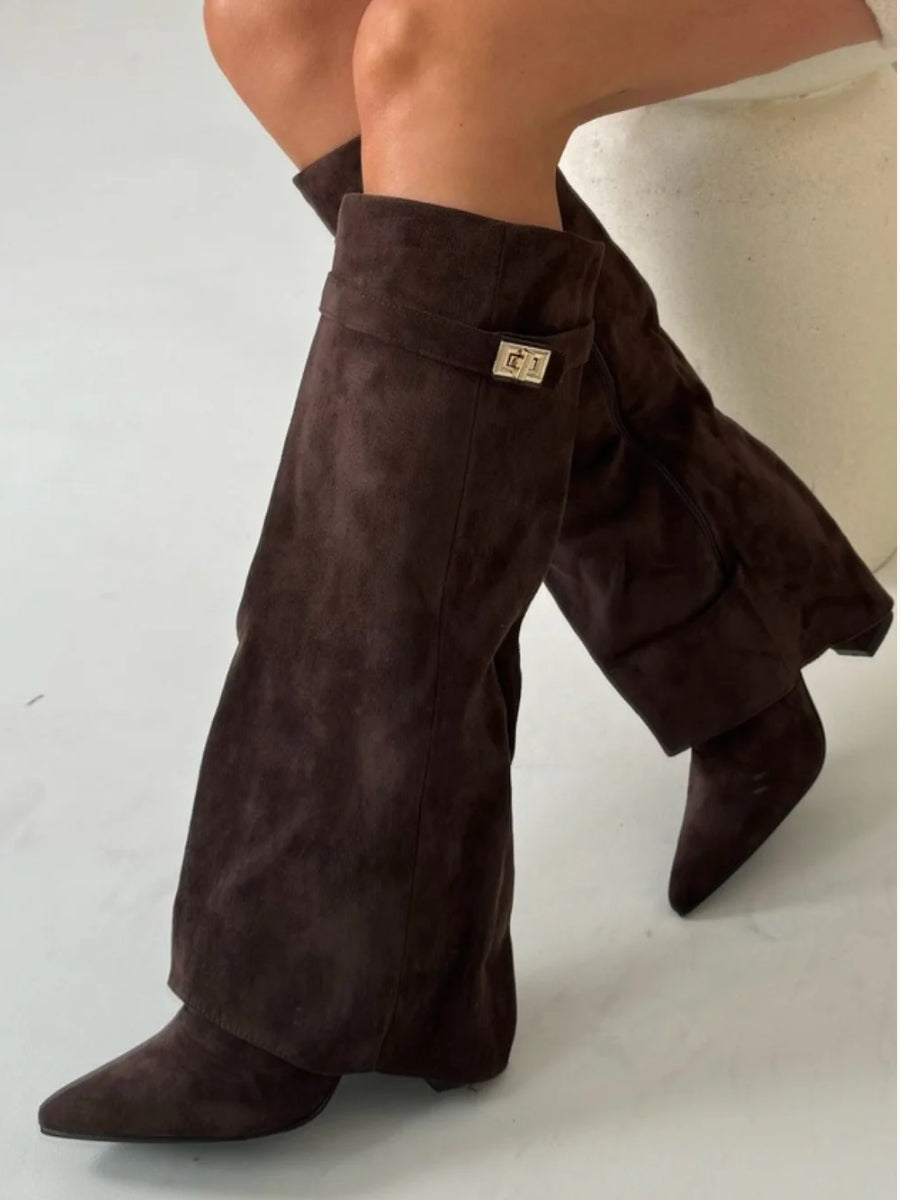 womens-faux-knee-high-boots-with-side-zipper-and-buckle-10