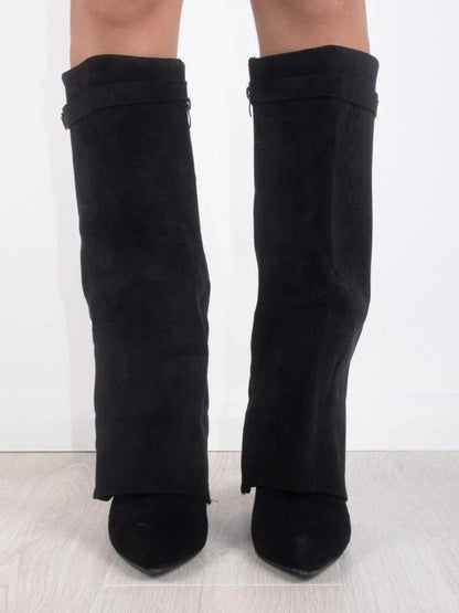 womens-faux-knee-high-boots-with-side-zipper-and-buckle-4