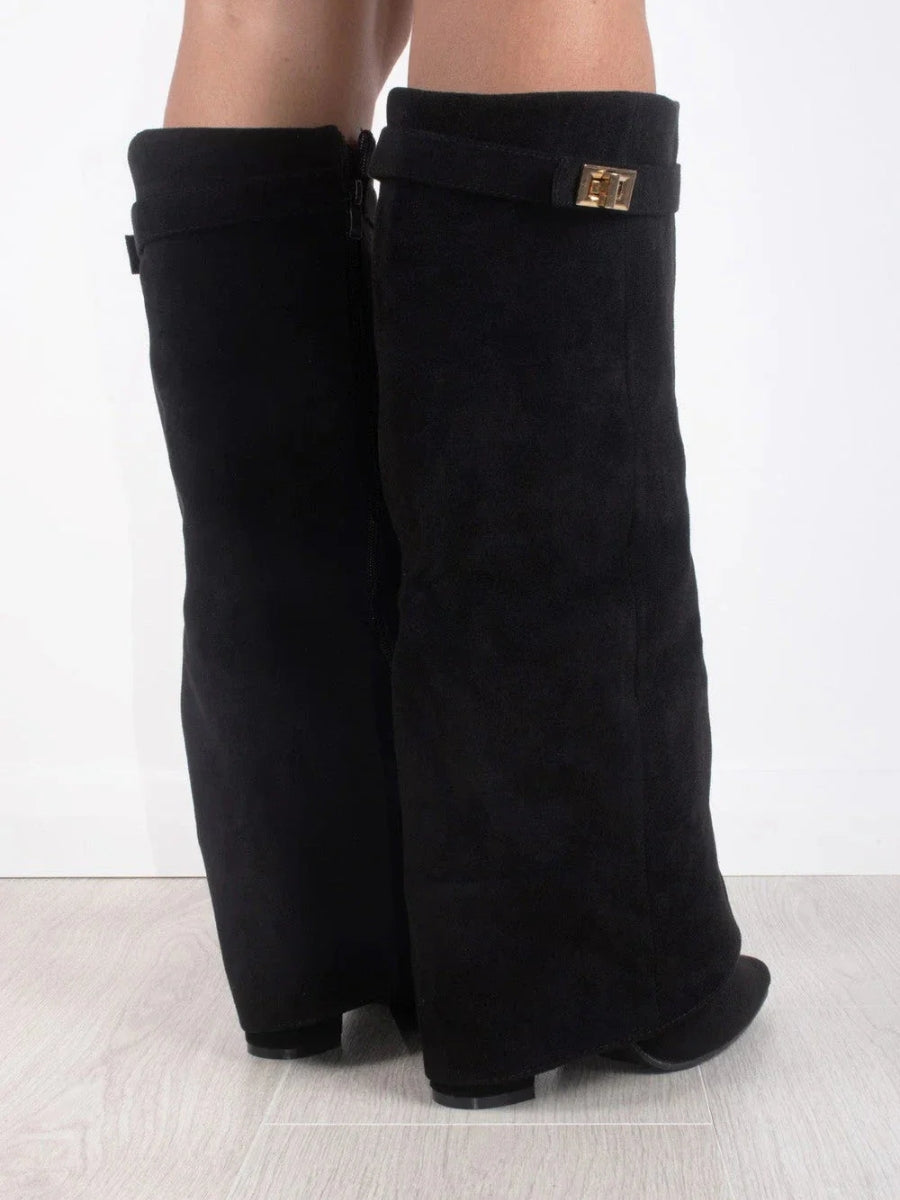 womens-faux-knee-high-boots-with-side-zipper-and-buckle-5