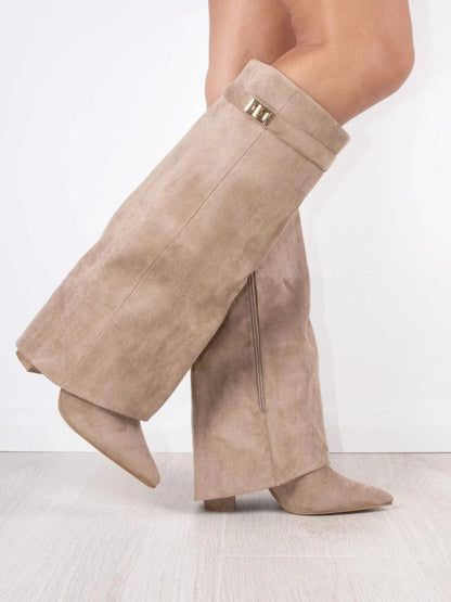 womens-faux-knee-high-boots-with-side-zipper-and-buckle-6