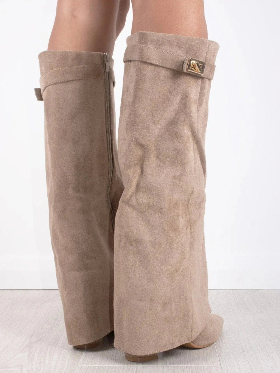 womens-faux-knee-high-boots-with-side-zipper-and-buckle-8