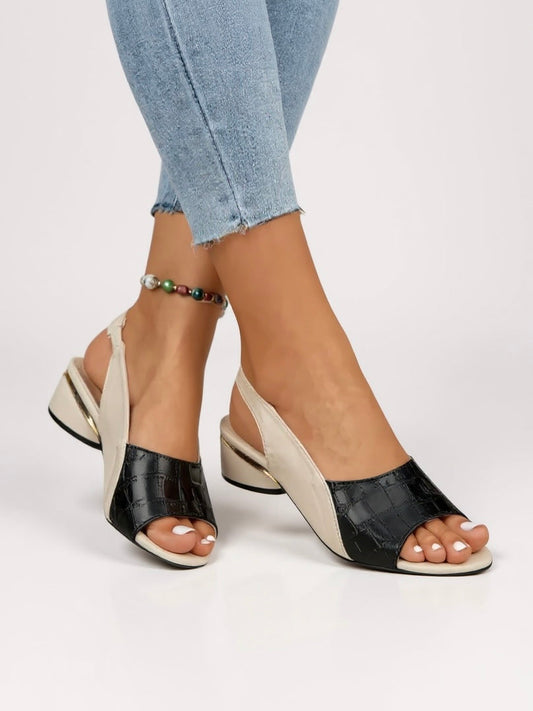 Women's Faux Leather Slingback Sandals Open Toe - 
Fashinoza