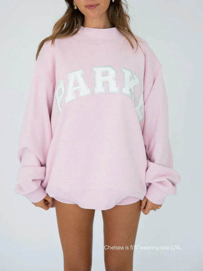 Women's Fleece Sweatshirt Mockneck Embroidered - 
Fashinoza