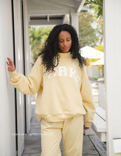 womens-fleece-sweatshirt-with-mock-neck-and-chenille-letters-2