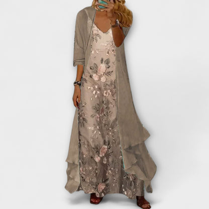 womens-floral-print-woven-maxi-dress-with-open-front-jacket-2