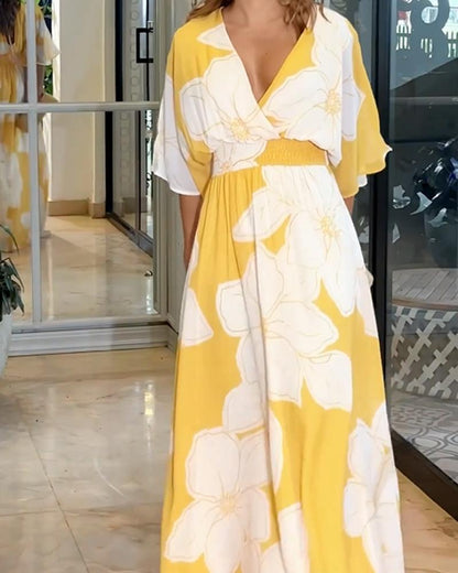 womens-floral-woven-maxi-dress-with-v-neck-and-smocked-waist-2