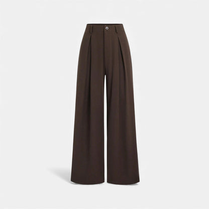 Women's Wide Leg Pants Jacquard Fabric Pleated Front - 
Fashinoza