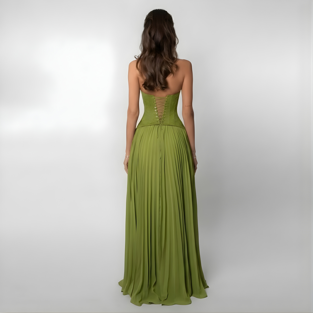 womens-lace-blend-maxi-dress-with-pleated-skirt-and-halter-neck-4