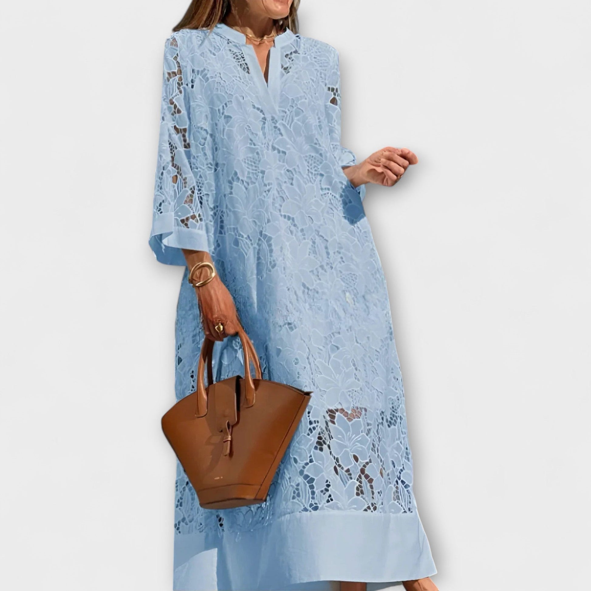womens-lace-midi-dress-with-split-neck-and-wide-sleeves-2