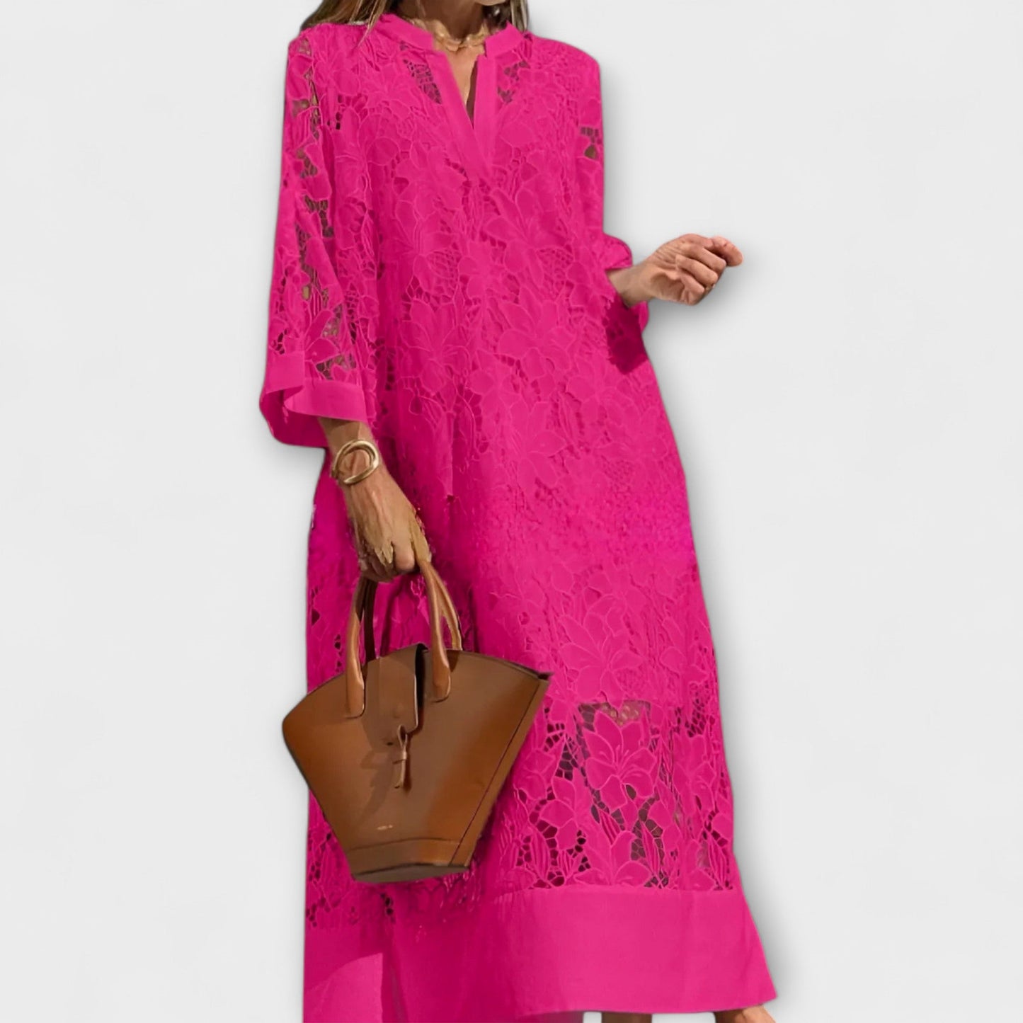 womens-lace-midi-dress-with-split-neck-and-wide-sleeves-3