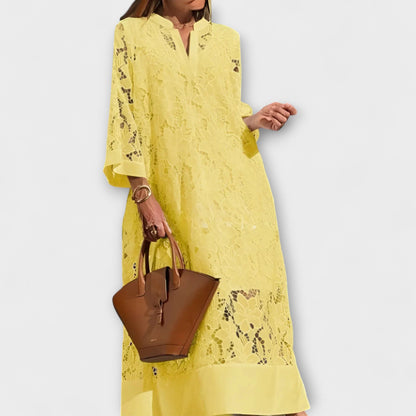 womens-lace-midi-dress-with-split-neck-and-wide-sleeves-4