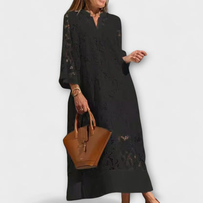 womens-lace-midi-dress-with-split-neck-and-wide-sleeves-5