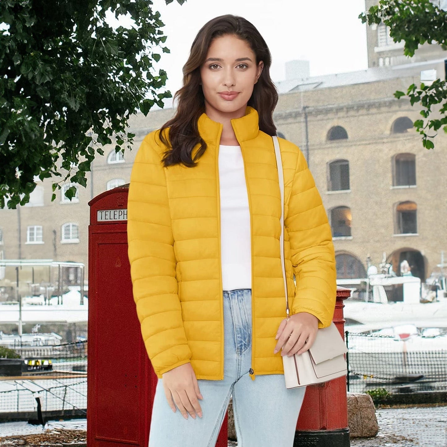Women's Puffer Jacket Quilted Lightweight Full Zip Winter Coat