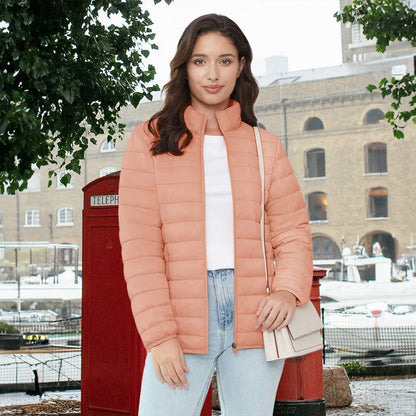 Women's Puffer Jacket Quilted Lightweight Full Zip Winter Coat