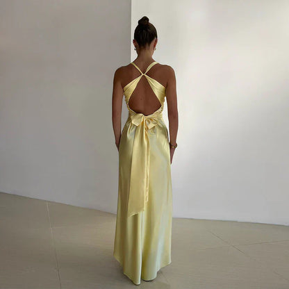 womens-maxi-dress-in-polyester-blend-with-halter-neck-and-open-back-2