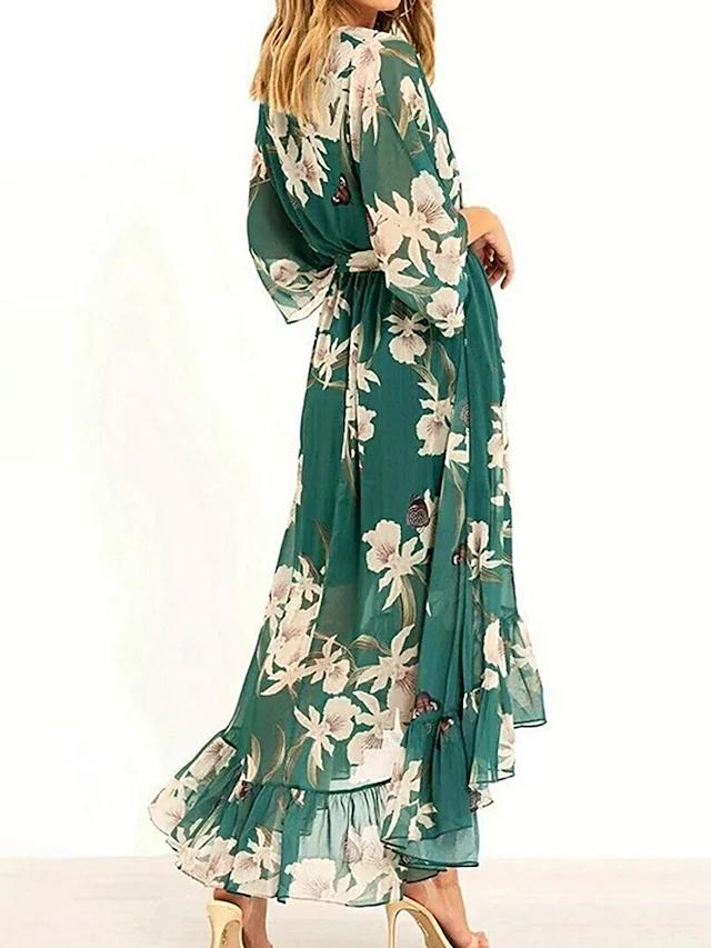 womens-maxi-dress-in-sheer-woven-material-with-v-neck-and-ruffle-hem-2