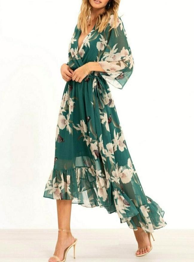 womens-maxi-dress-in-sheer-woven-material-with-v-neck-and-ruffle-hem-3