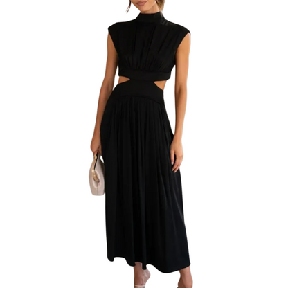 Women's High Neck Maxi Dress - 
Fashinoza