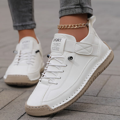 Women's Synthetic Lace-Up Sneakers Strap Overlay Black - 
Fashinoza