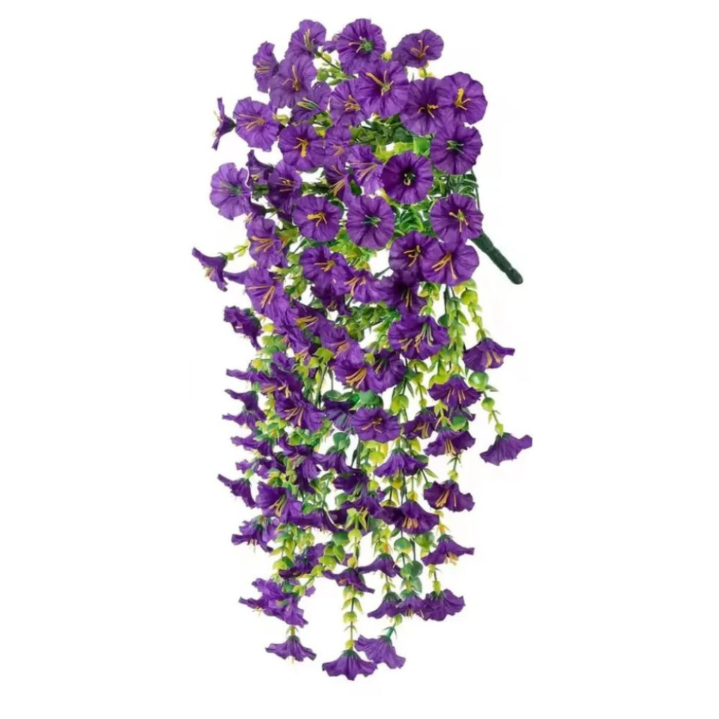 Artificial Morning Glory Flowers UV Resistant Hanging Decor