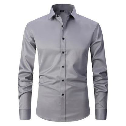 Men's Long Sleeve Button Front Shirt Cotton Contrast Buttons - 
Fashinoza