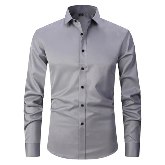 Men's Long Sleeve Button Front Shirt Cotton Contrast Buttons - 
Fashinoza