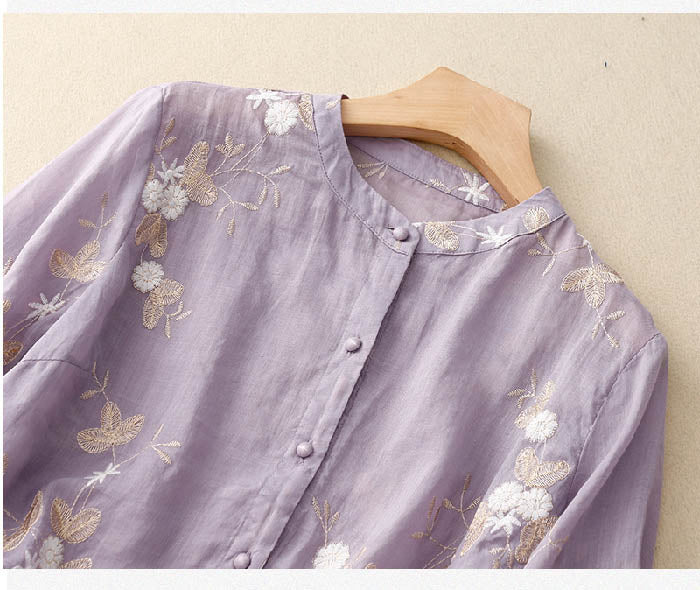 Women's Embroidered Floral Blouse